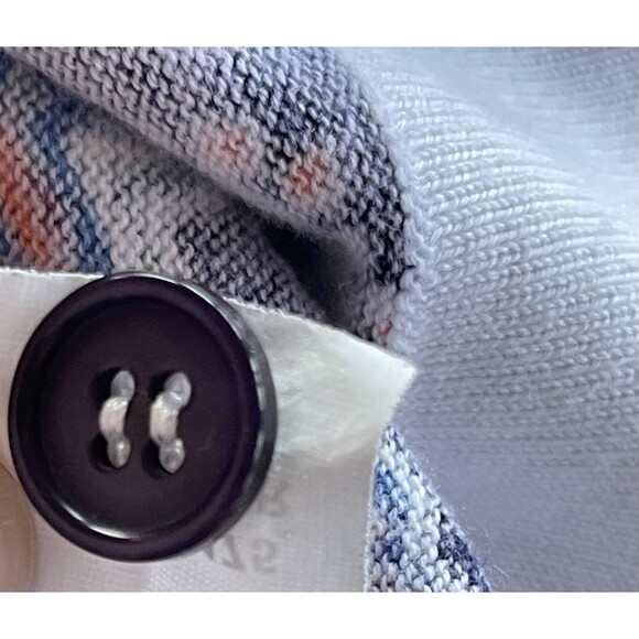 Orvis Purple Multicolor Paisley Cardigan 100% Cotton RN# 70534 Ladies Large - Picture 7 of 10